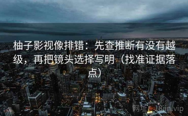 柚子影视像排错：先查推断有没有越级，再把镜头选择写明（找准证据落点）