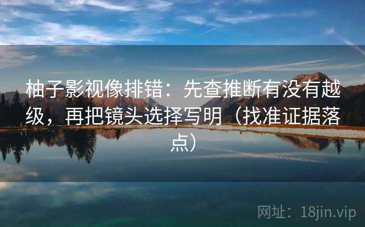 柚子影视像排错：先查推断有没有越级，再把镜头选择写明（找准证据落点）