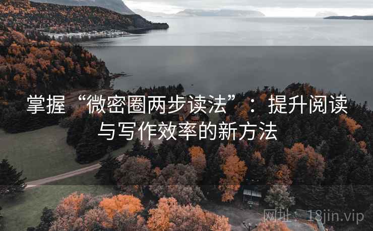 掌握“微密圈两步读法”：提升阅读与写作效率的新方法